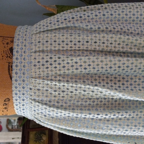 Asilio Revolve Lemonade Lake Embroidered Eyelet A-line Midi Skirt in Sea Mist - Picture 13 of 14